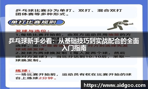 乒乓球新手必看：从基础技巧到实战配合的全面入门指南